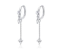 Stunning Designed with CZ Stone Silver Hoop Earring HO-2526